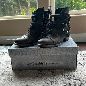 Freebird Crue Black Distressed Booties